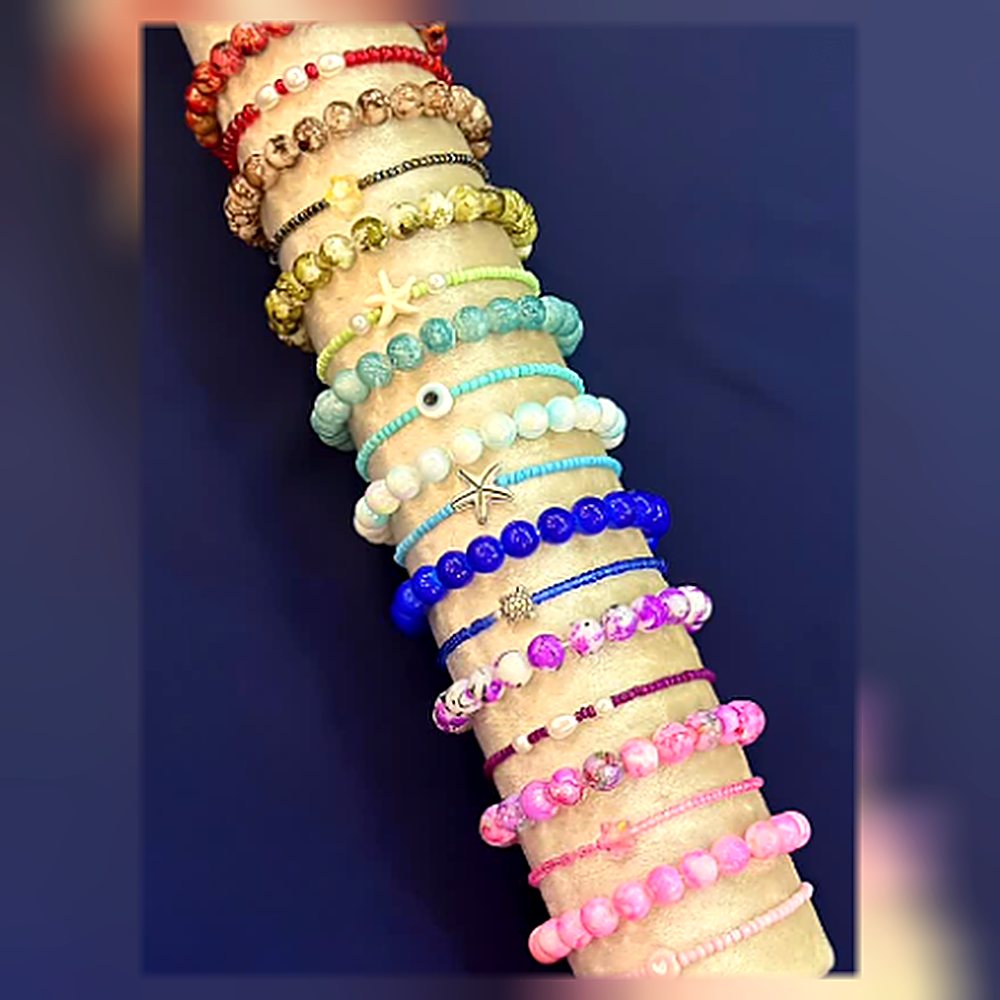 Coastal Harmony Charm Beaded Bracelet Stack