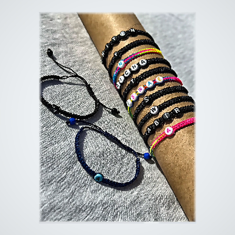 Collection Complète Bracelets Macramé Personnalisés - Mix Noir & Couleurs