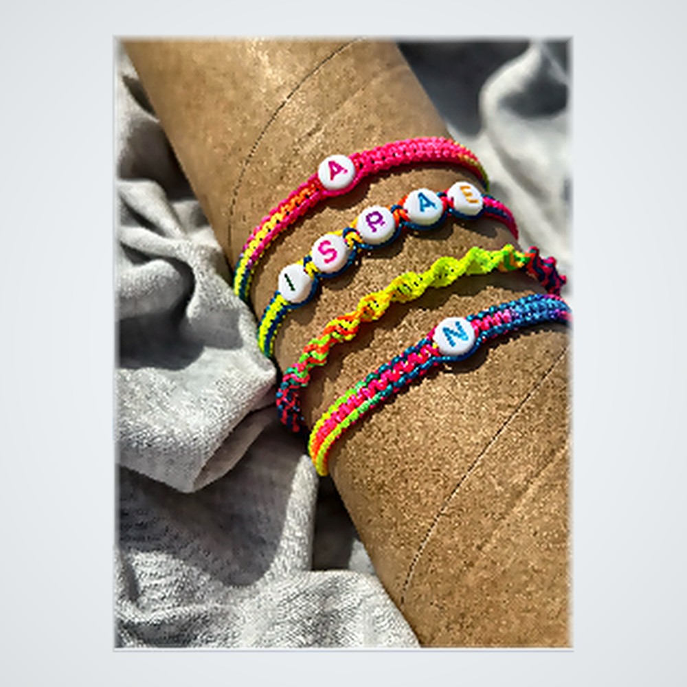 Bracelets Tressés Macramé Néon Colorés Personnalisés Prénom - 'ISRAE'