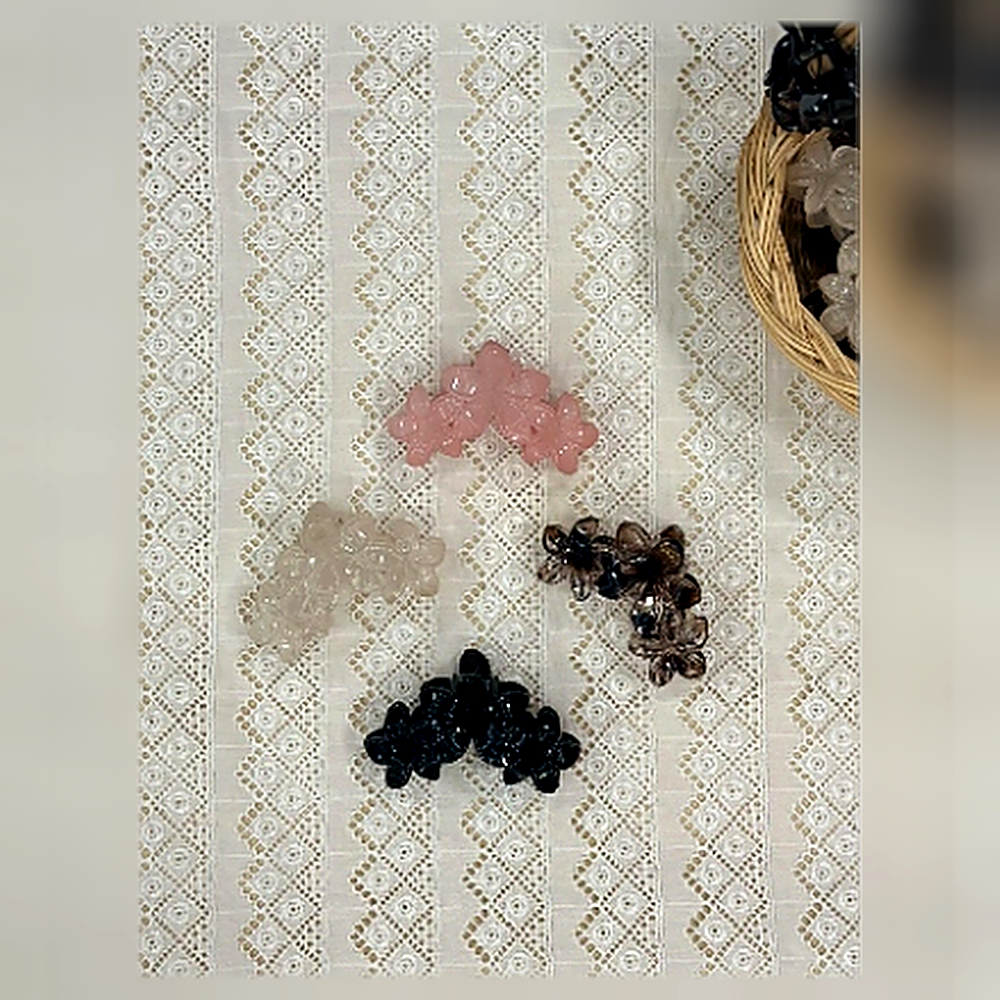Crystal Petal Blossom Hair Claw Clip