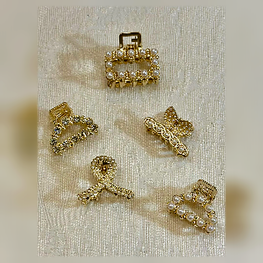 Petite Baroque Pearl Mini Claw Clip Trio