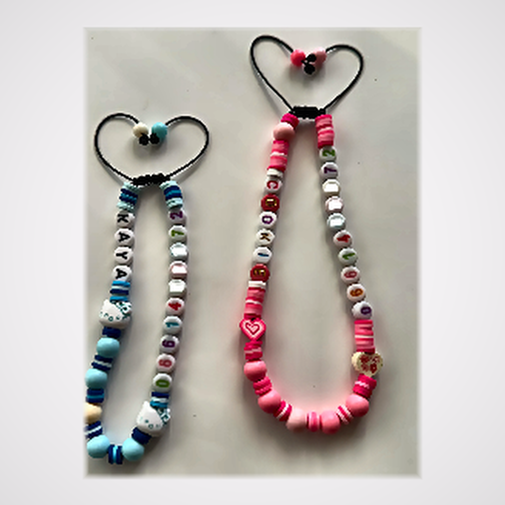 Duo Colliers / Bracelets Personnalisés Matchy - Duo Rose & Bleu Ciel