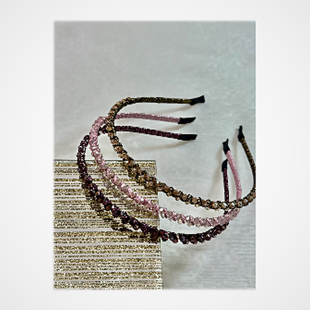 Trio Serre-Têtes Cristaux - Rose Quartz, Bronze & Rubis