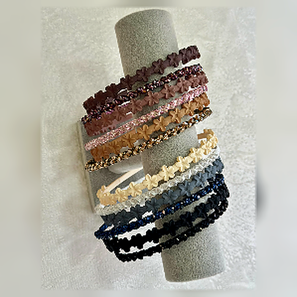 Glamour Crystal Beaded Headband Trio