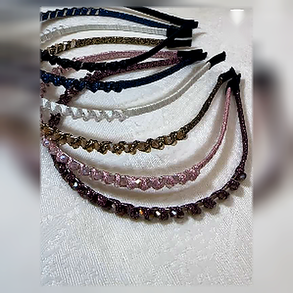 Braided Velvet & Rhinestone Headband Trio