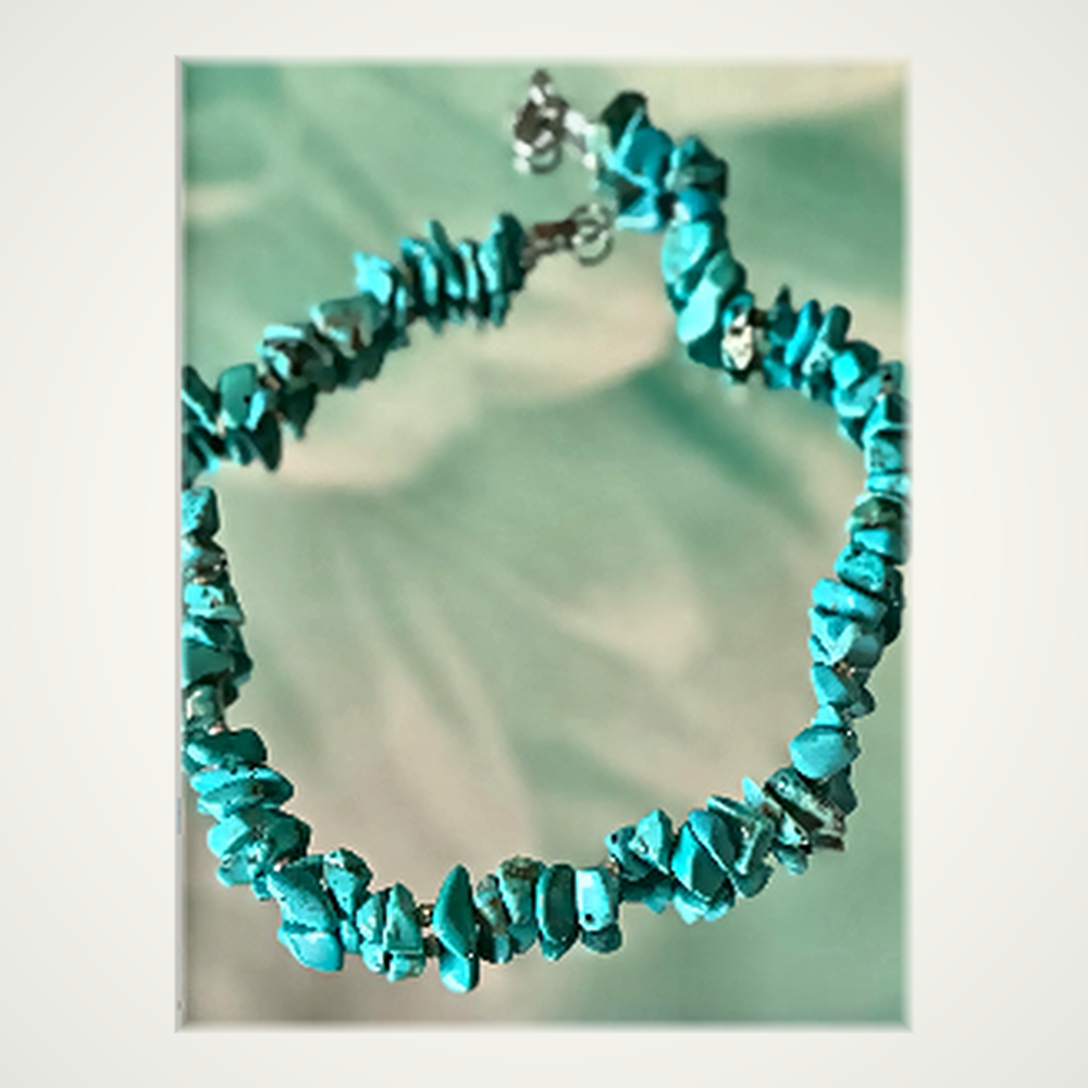 Collier Ras-de-Cou Pépites de Turquoise Sauvage d'Arizona