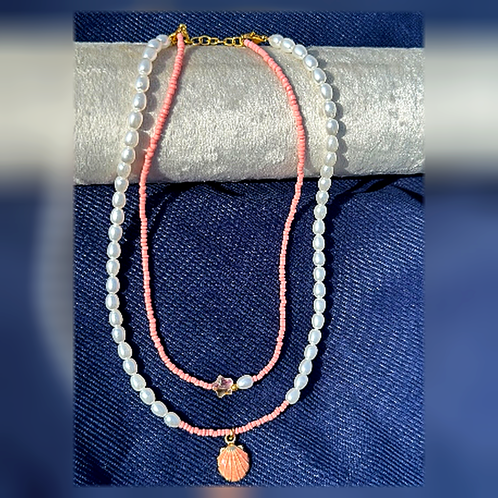 Riviera Seashell Layered Pearl Necklace