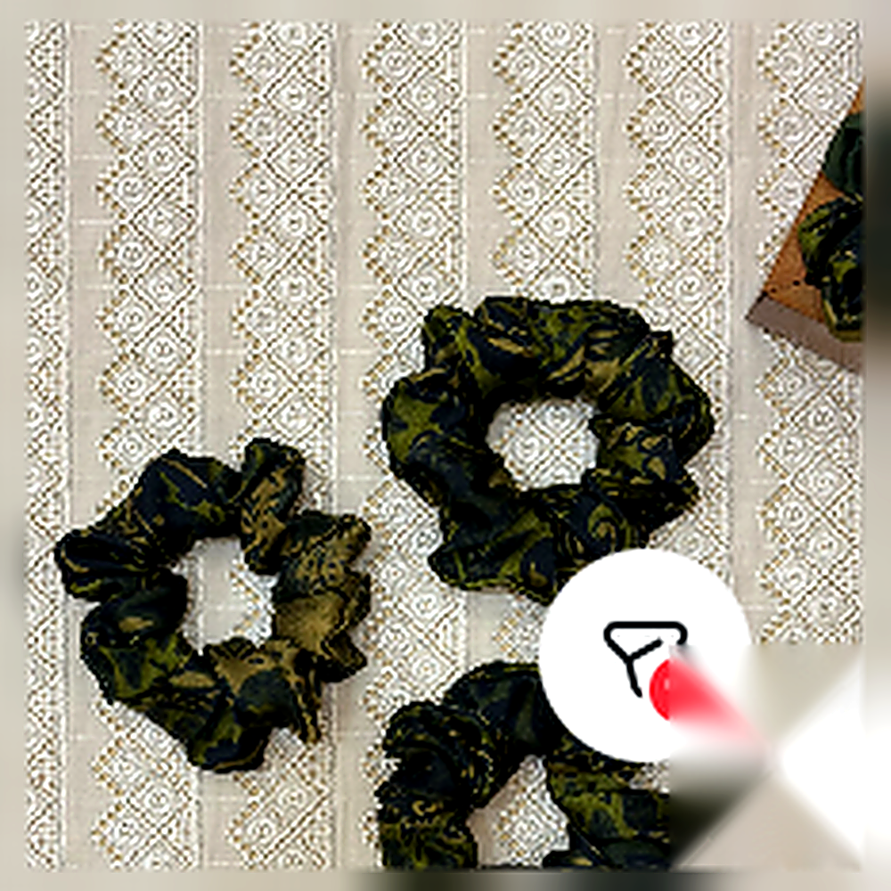 Emerald Forest Baroque Scrunchie Trio
