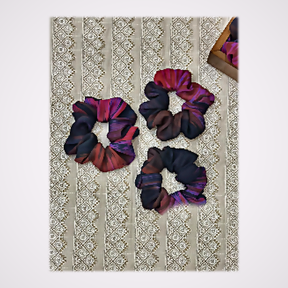 Trio Chouchous Tie-Dye - Prune, Pourpre & Mûre